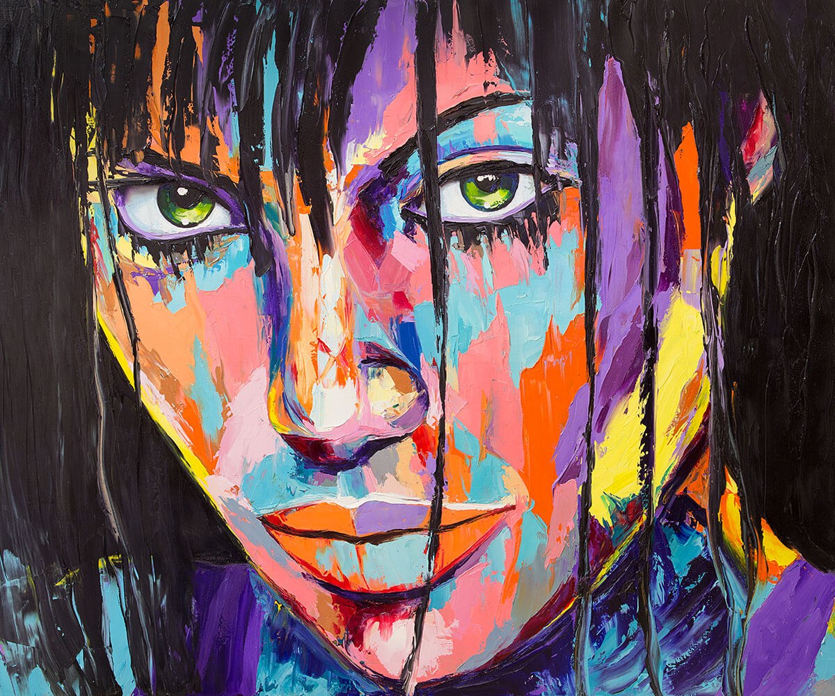 Girl with green eyes, original painting