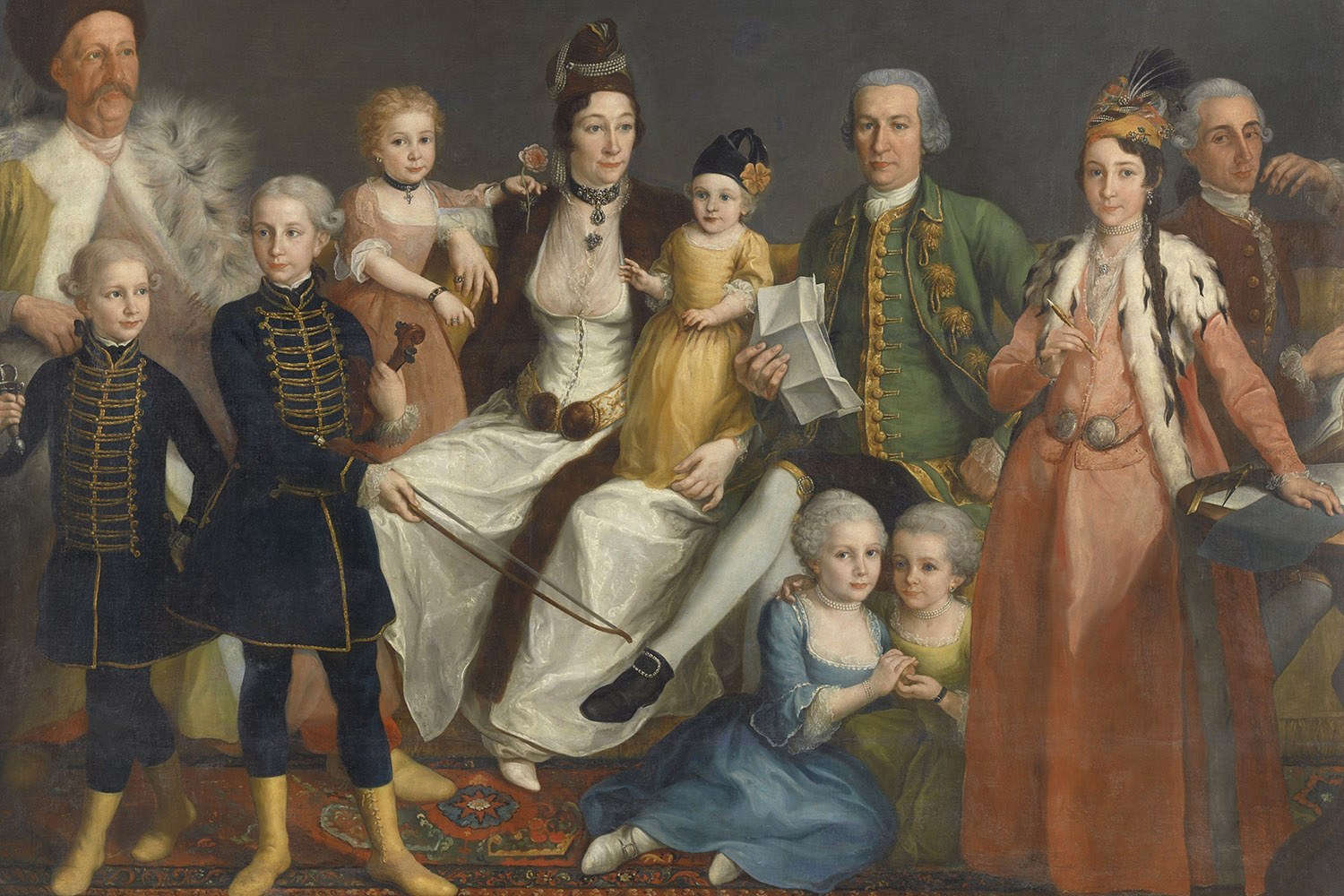 David George van Lennep, Senior Merchant of the Dutch Factory at Smyrna, and his Wife and Children, Original painting