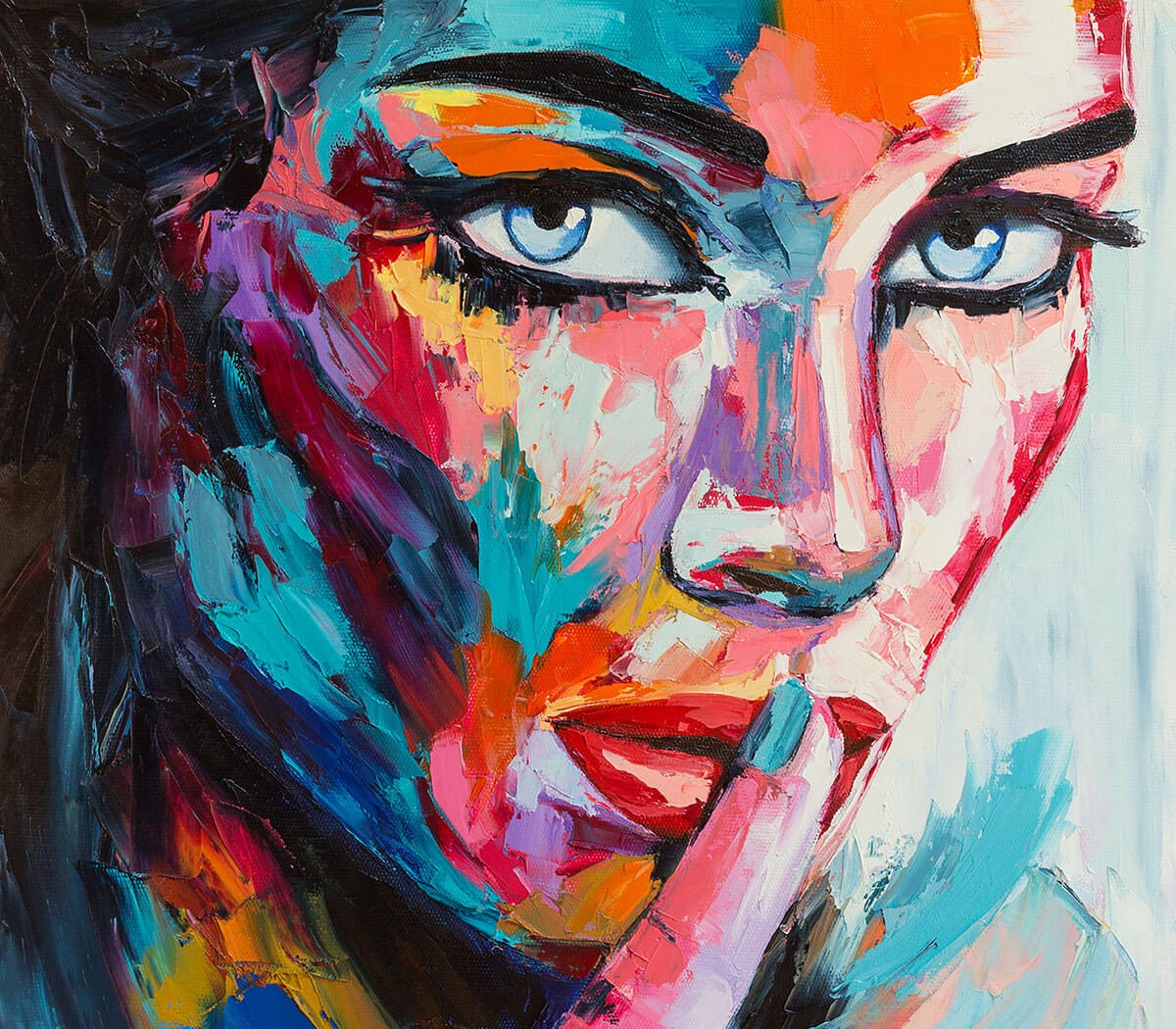 Woman with piercing eyes, original painting