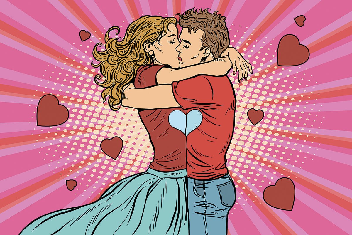 The couple in love hugs tightly The couple in love hugs tightly