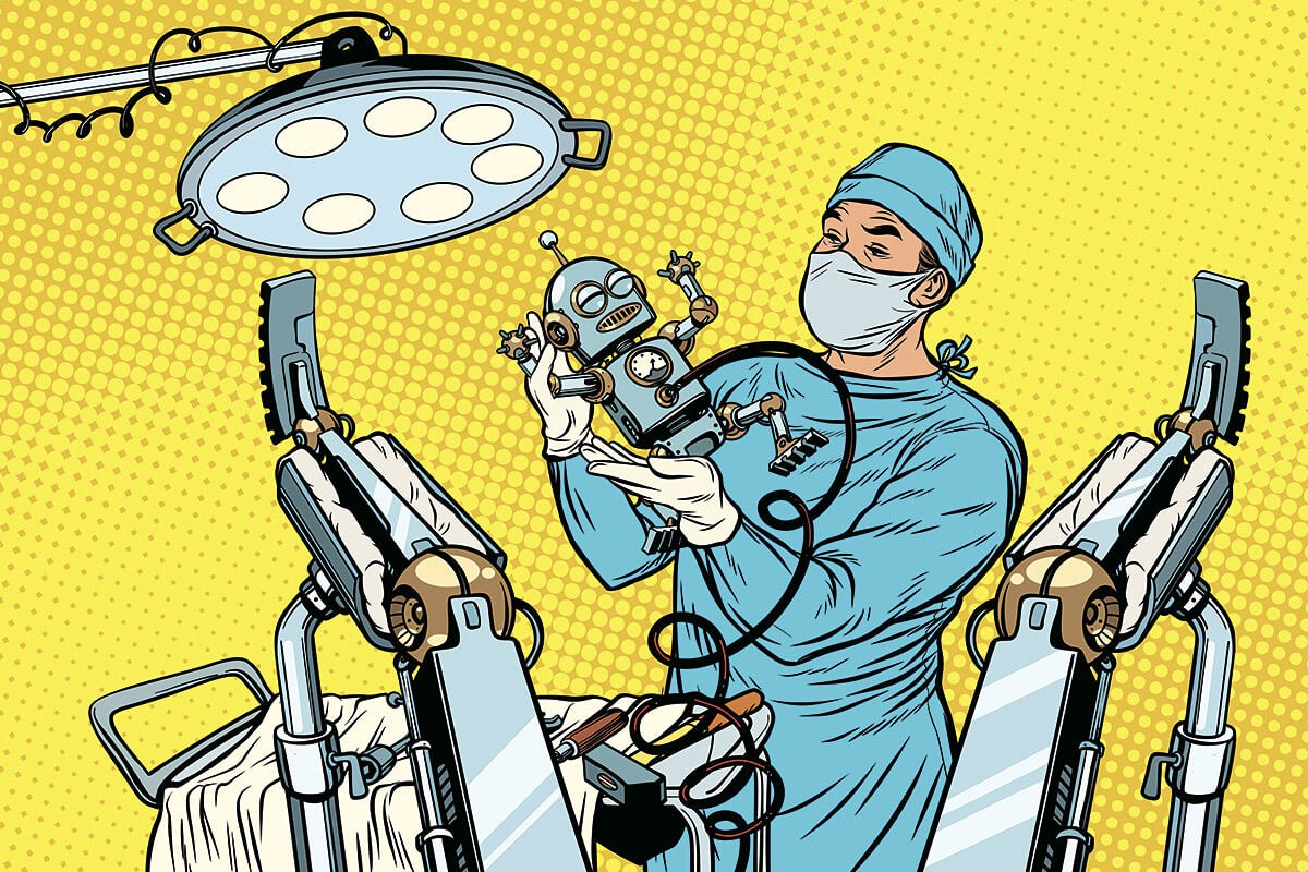 Picture of a gynecologist at his workplace