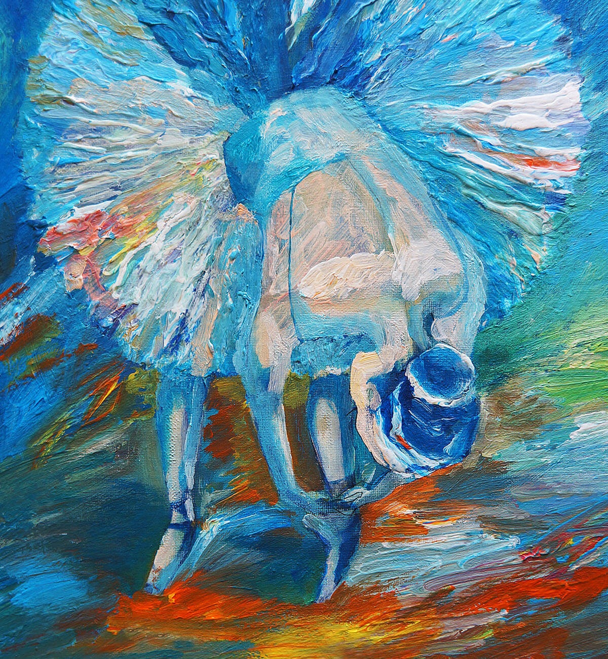 Ballerina in a lush tutu, original painting