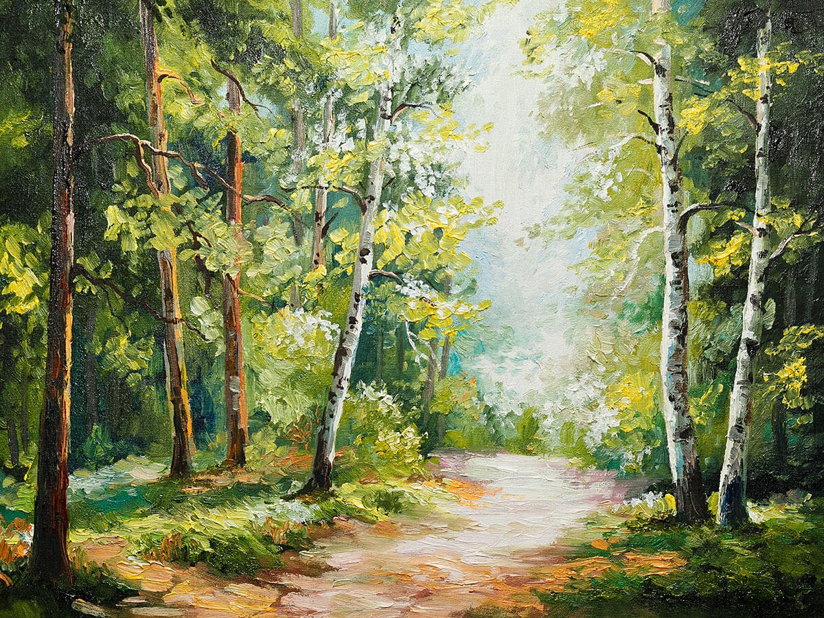 Wonderful forest landscape, original painting