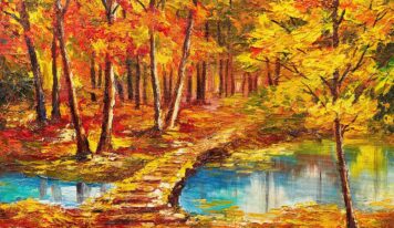 Paintings with Bridges in the Forest