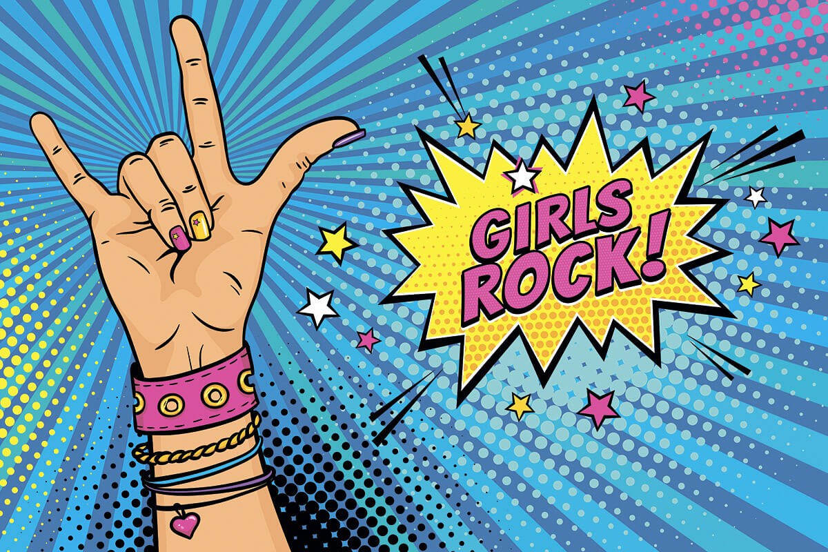 Picture with a gesture Girls Rock