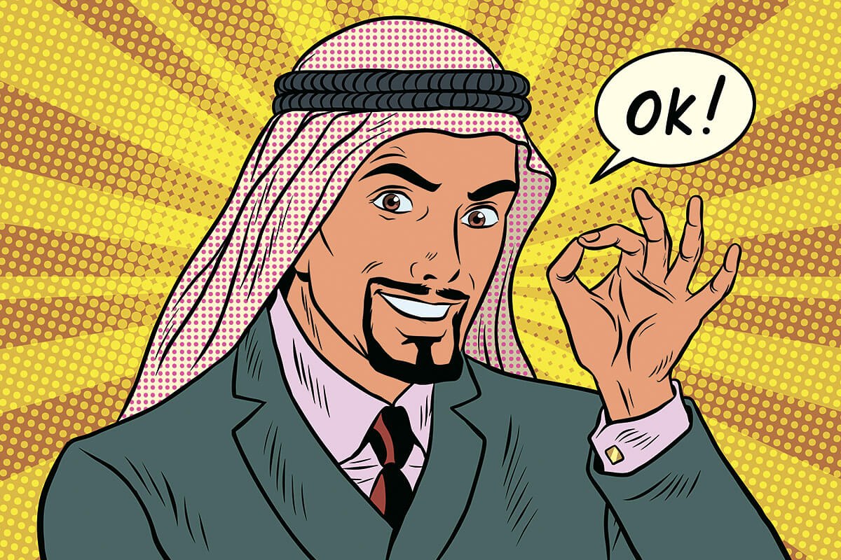 Arabic man shows a gesture that everything is fine
