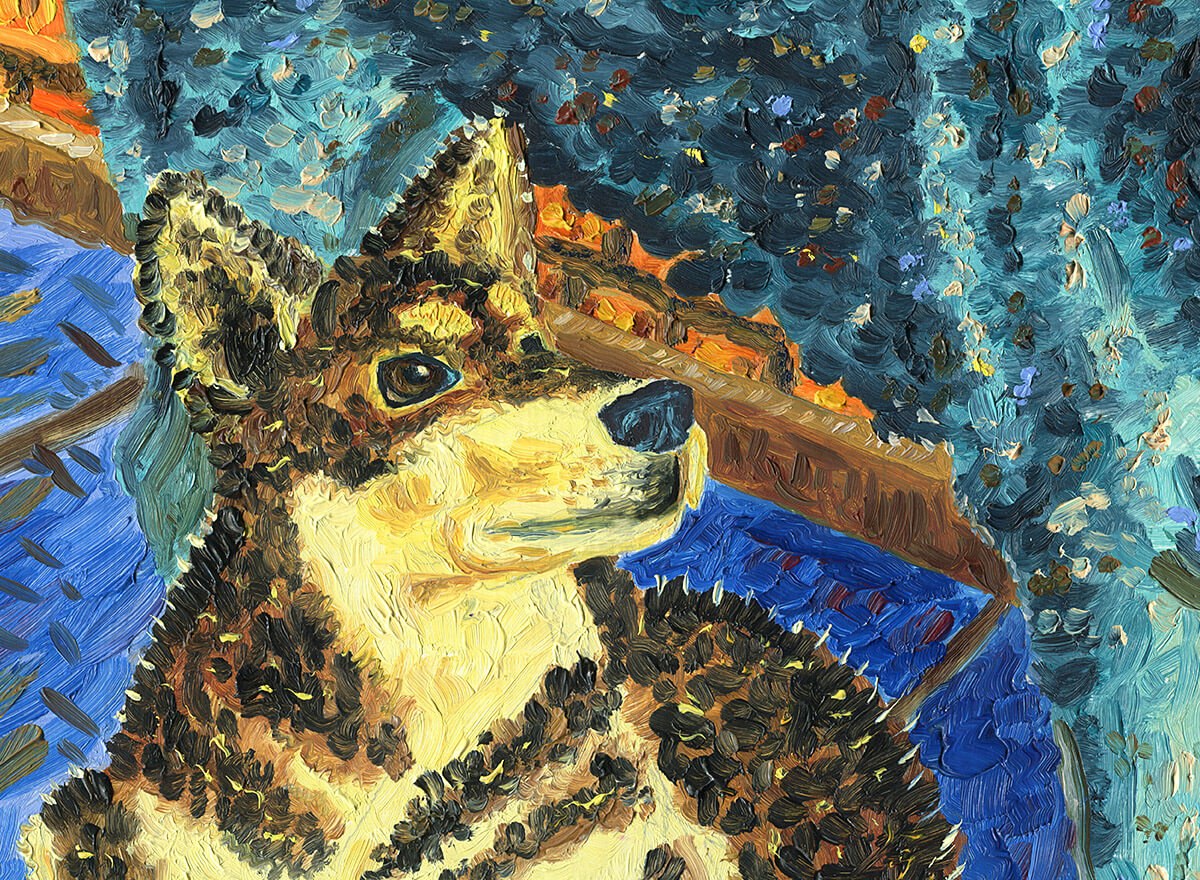 Original oil painting with puppy Alaskan Malamute Original oil painting with puppy Alaskan Malamute