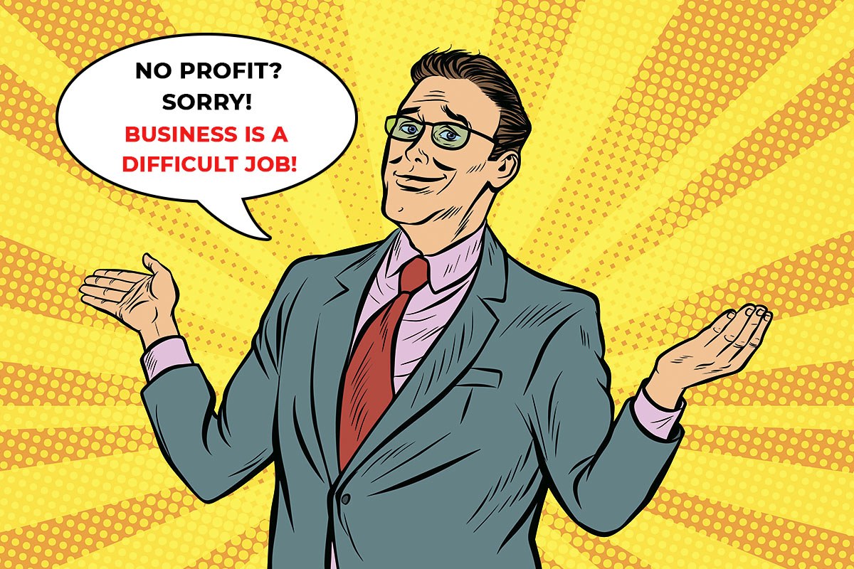 Business man throws up his hands