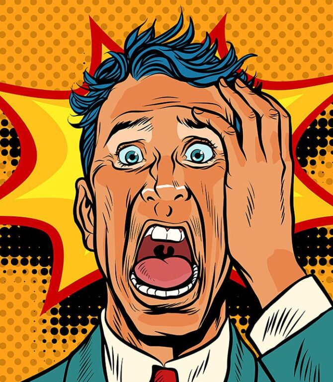 Comic Pictures with Surprised Men