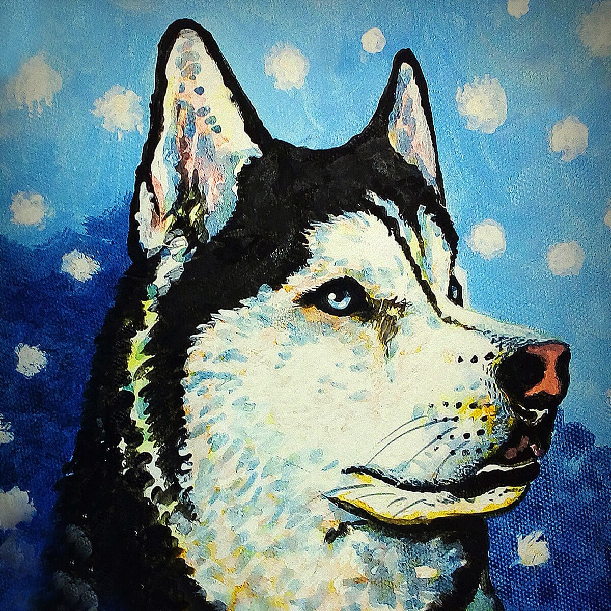 Beautiful Siberian Husky, original oil painting Beautiful Siberian Husky, original oil painting
