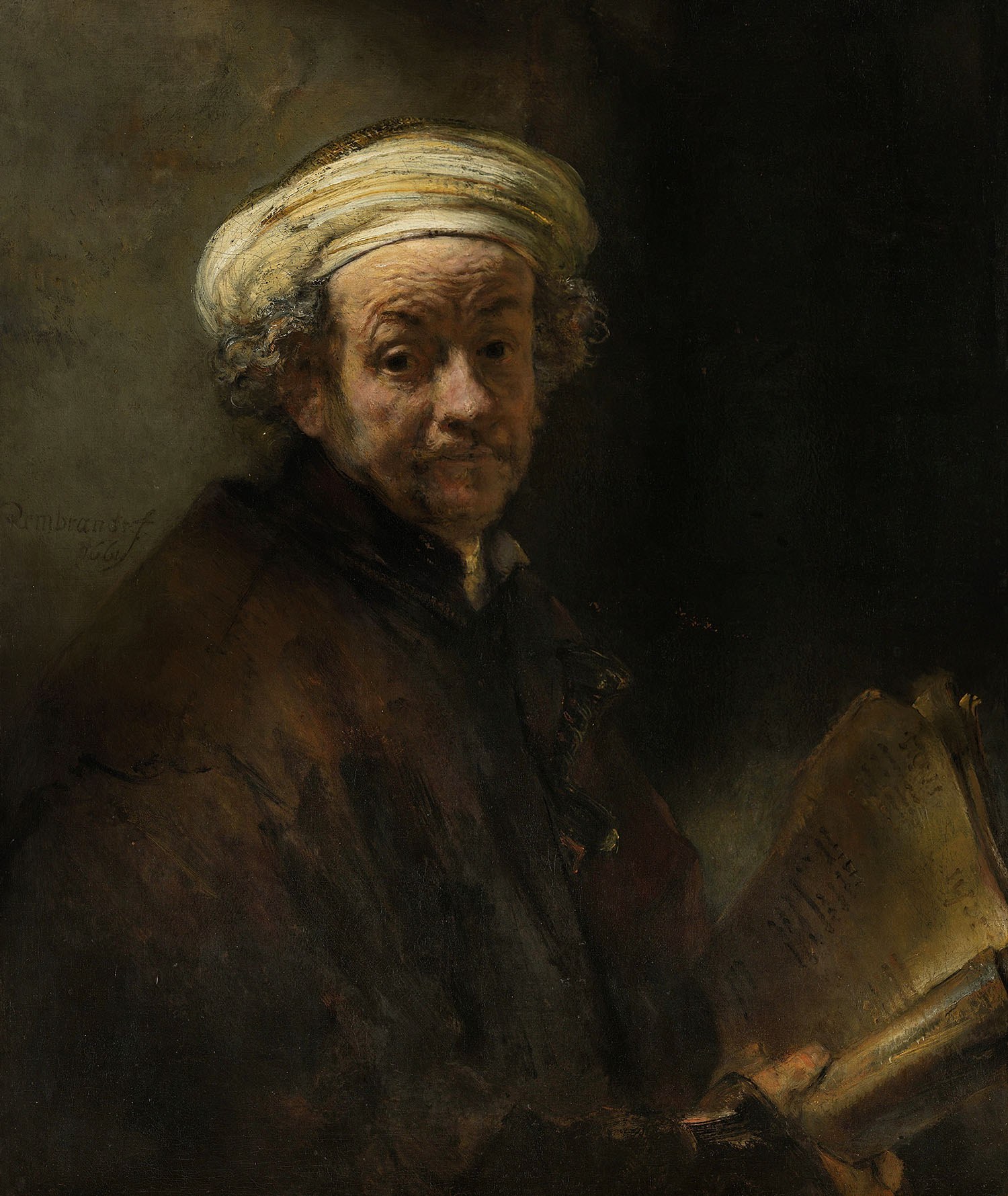 Self-Portrait as the Apostle Paul, Painter: Rembrandt van Rijn, 1661, Amsterdam, Netherlands, Original painting Self-Portrait as the Apostle Paul, Painter: Rembrandt van Rijn, 1661, Amsterdam, Netherlands, Original painting