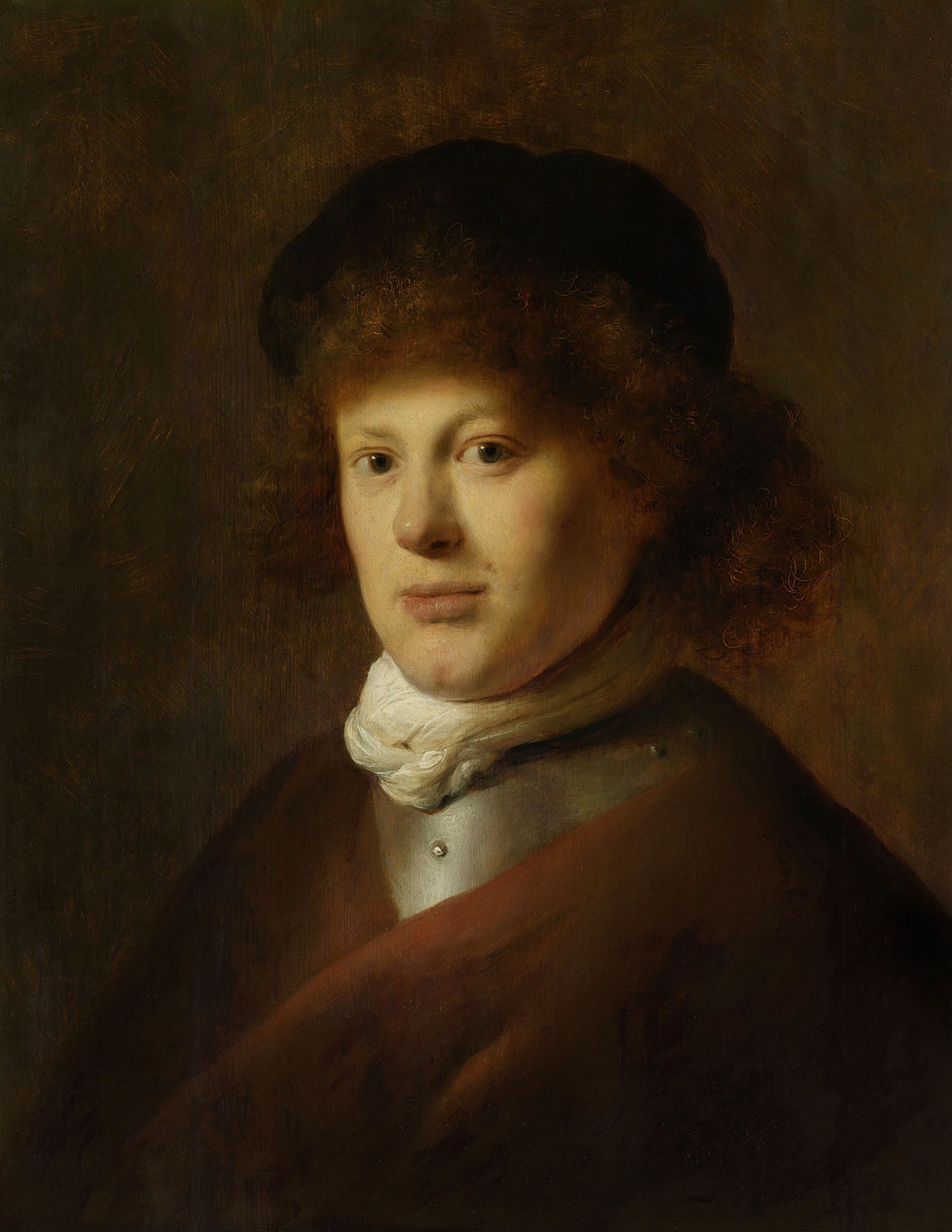 Portrait of Rembrandt van Rijn, Painter: Jan Lievens, 1628, Amsterdam, Netherlands, Original painting Portrait of Rembrandt van Rijn, Painter: Jan Lievens, 1628, Amsterdam, Netherlands, Original painting