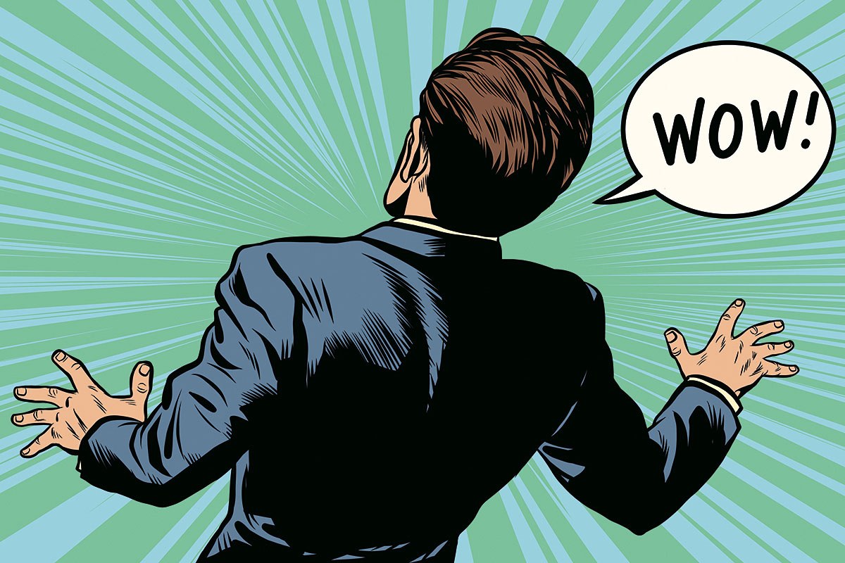 Man throws up his hands in surprise Man throws up his hands in surprise