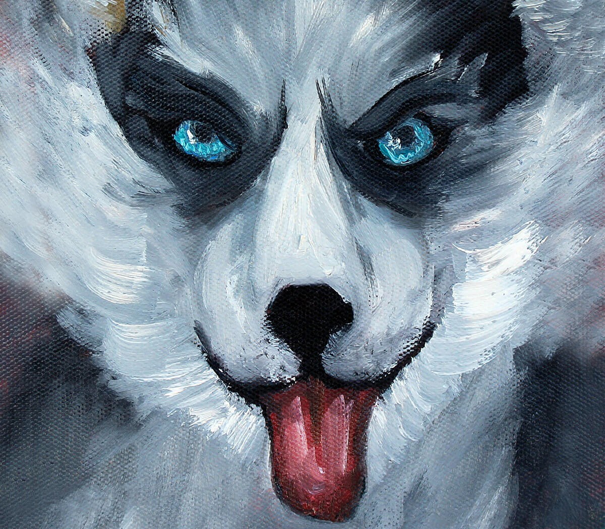 Oil painting with Siberian Husky Oil painting with Siberian Husky