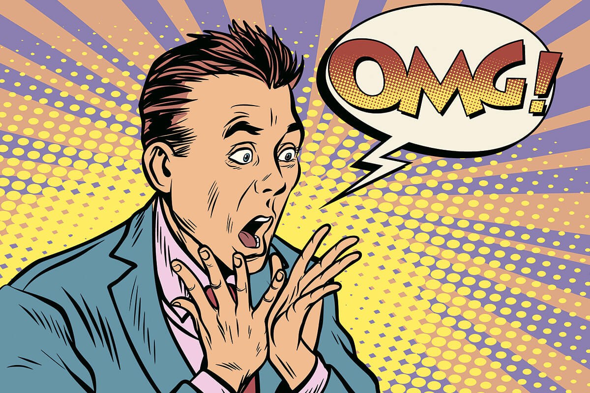 Young man with open mouth in surprise Young man with open mouth in surprise