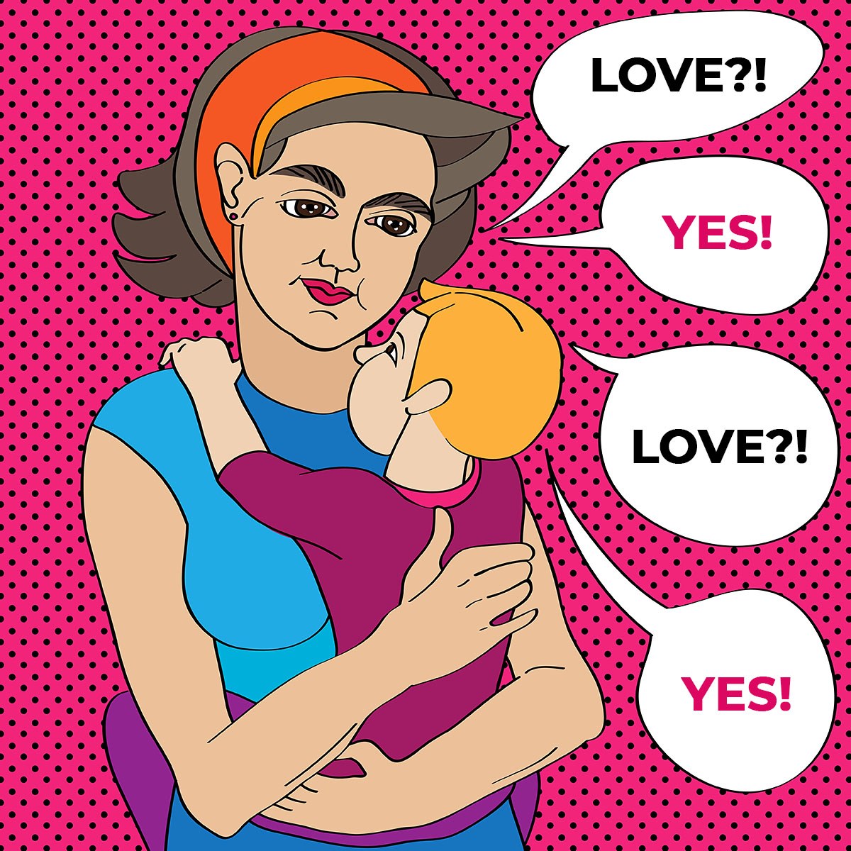 Sweet mom talks about love to her child and he reciprocates