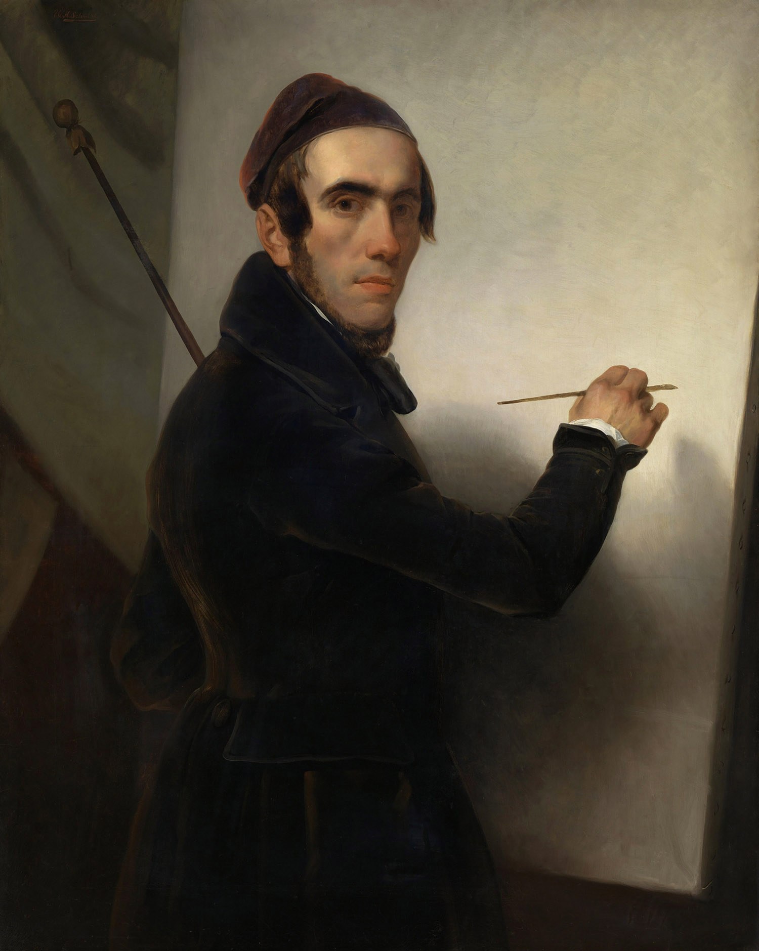 Self-Portrait, Willem Hendrik Schmidt, Painter: Willem Hendrik Schmidt, 1840-1849, Amsterdam, Netherlands, Original painting
