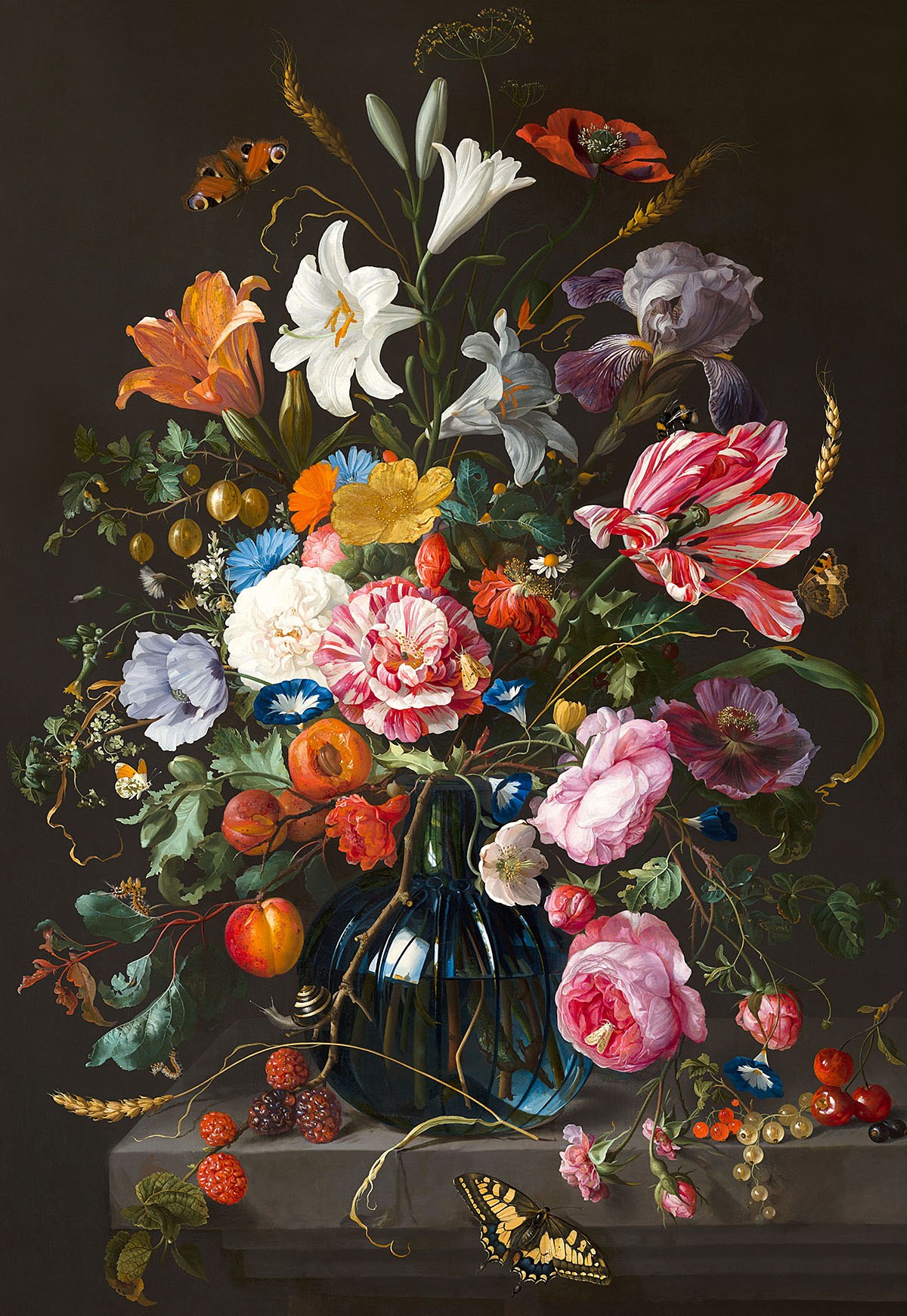 Original painting with a flower arrangement in a vase
