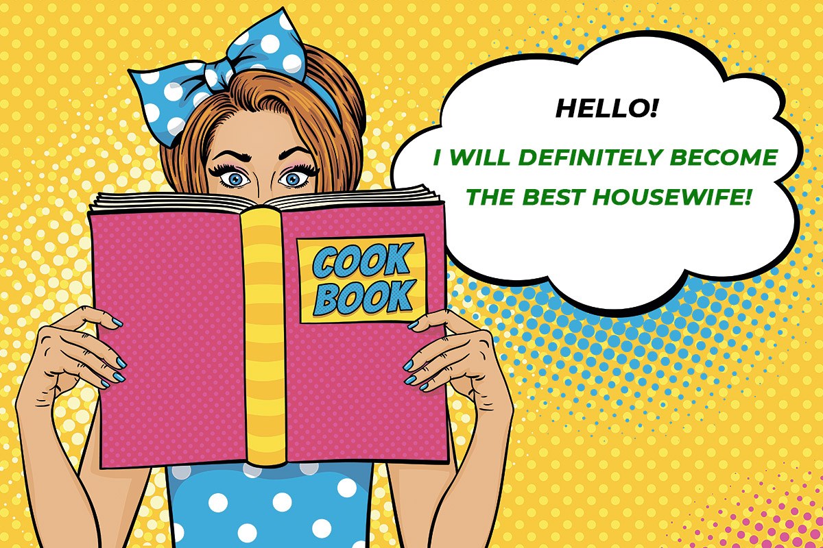 Picture of a girl reading a cookbook