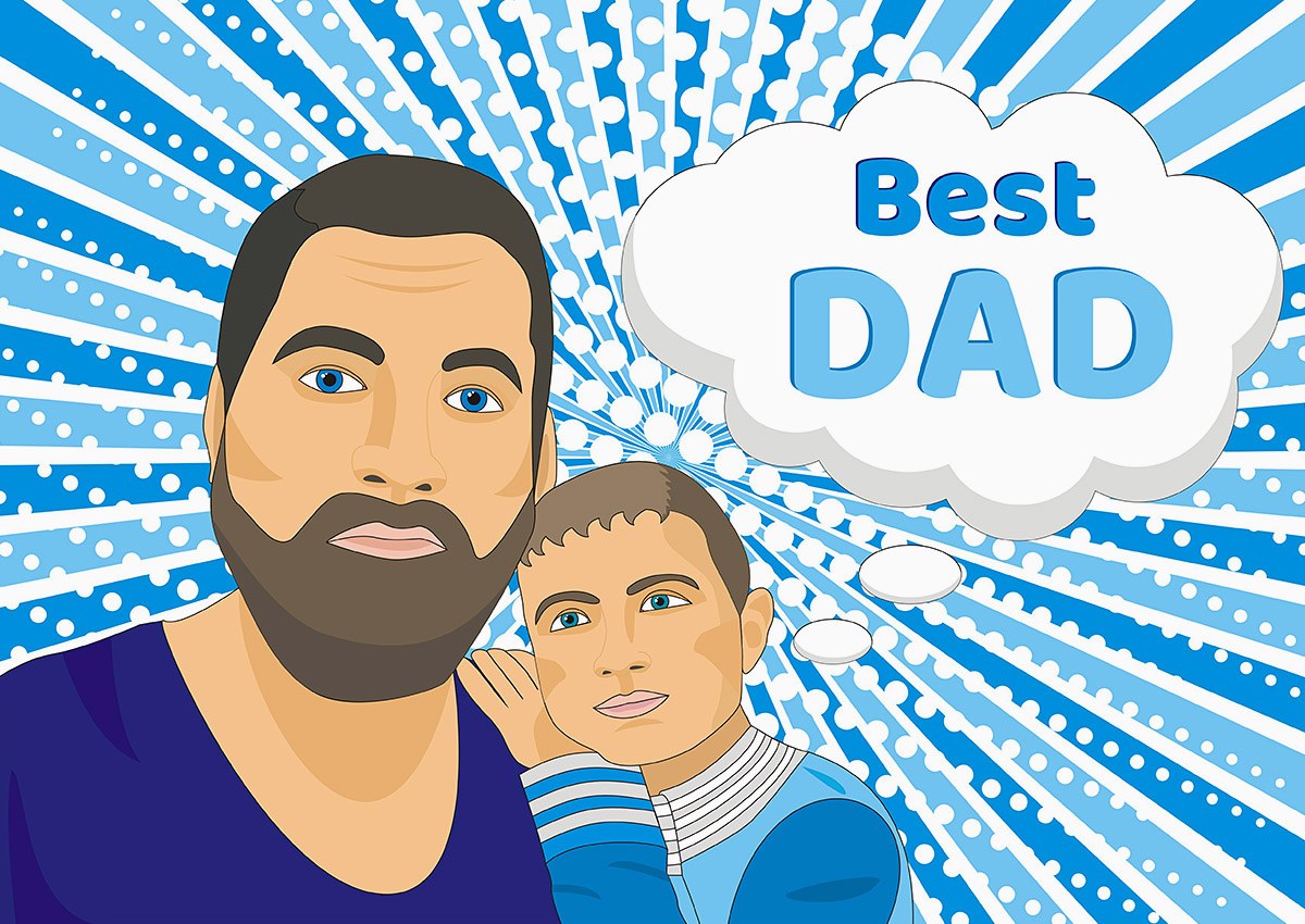 Cute picture of dad and son