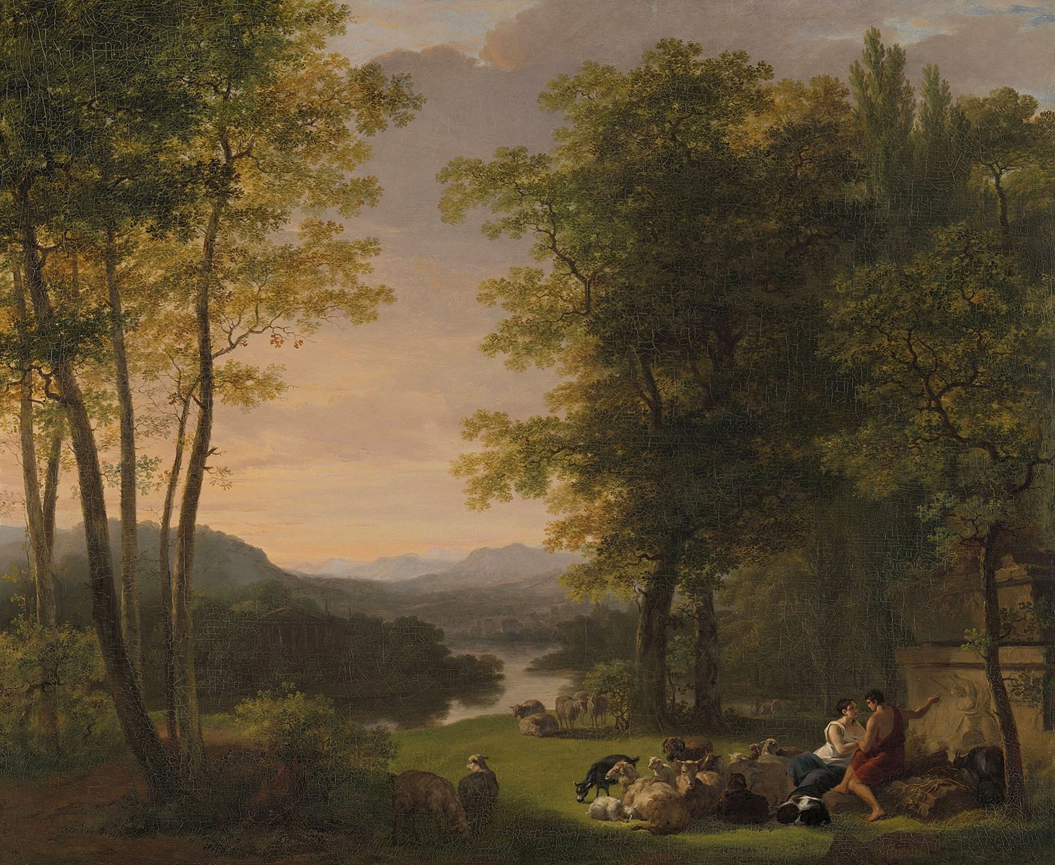 Arcadian Landscape, Painter: Jan Willem Pieneman, 1813, Dutch Painting, Original Painting