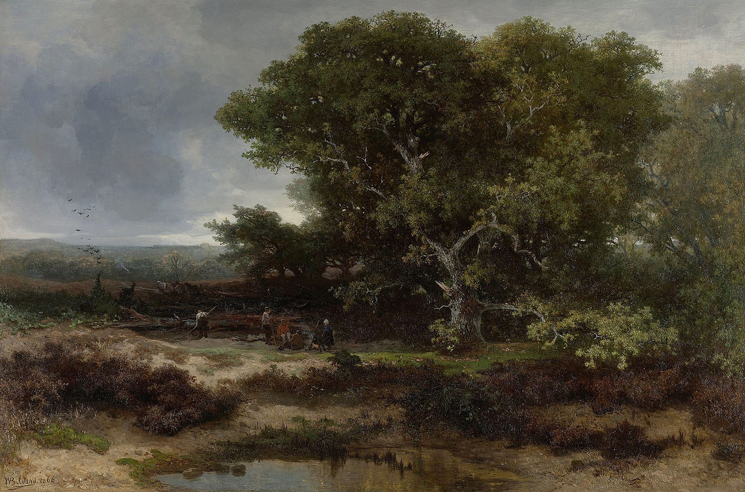 The Heath near Wolfheze, Painter: Johannes Warnardus Bilders, 1866, Dutch Painting, Original Painting