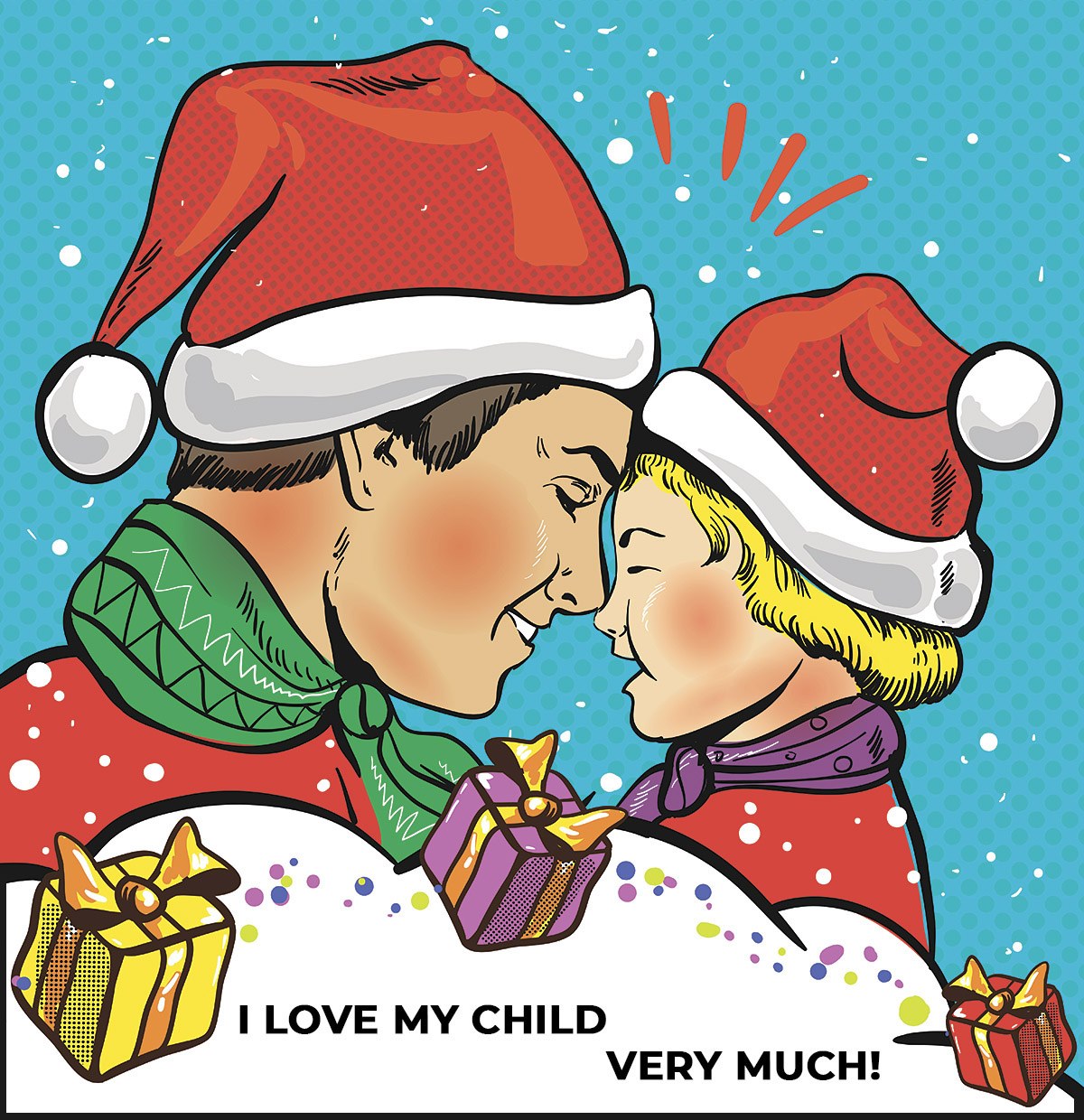 Joyful picture of father and child