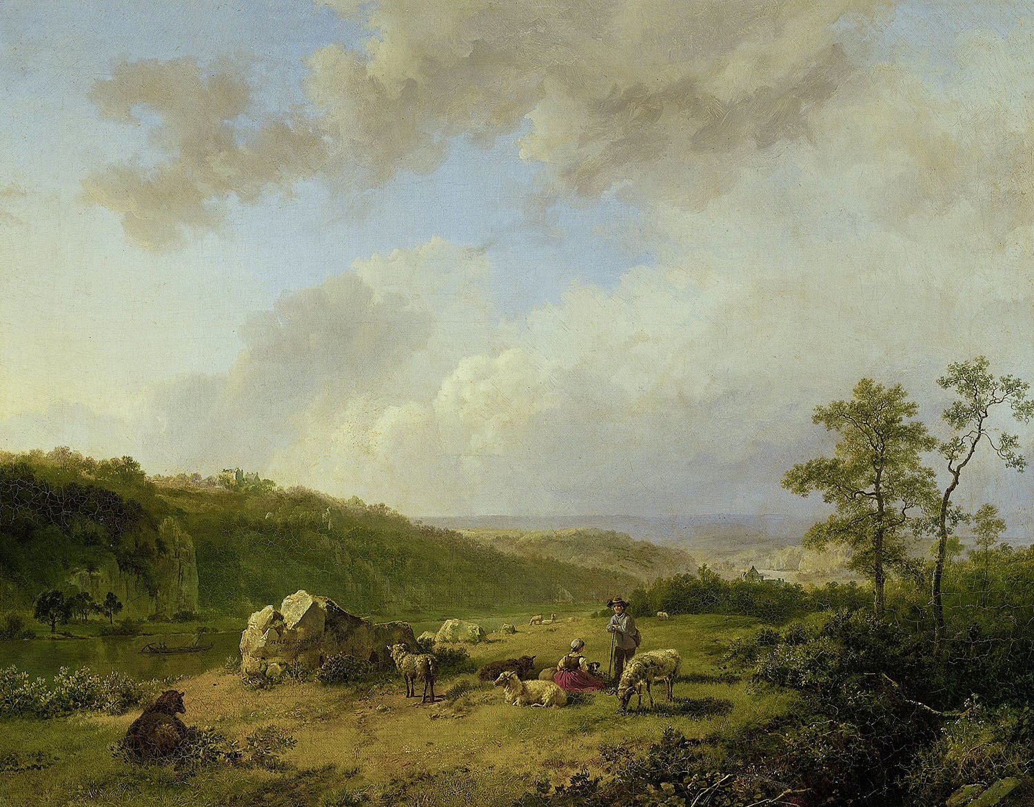 Landscape with an Approaching Rainstorm, Painter: Barend Cornelis Koekkoek, 1825-1829, Dutch Painting, Original Painting