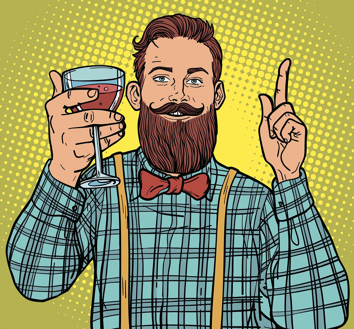 Satisfied man with cute beard