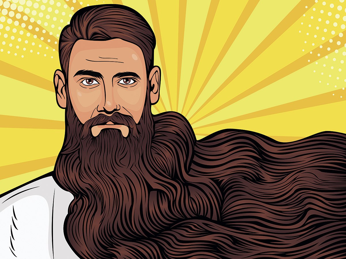 Picture of a man with a very long beard