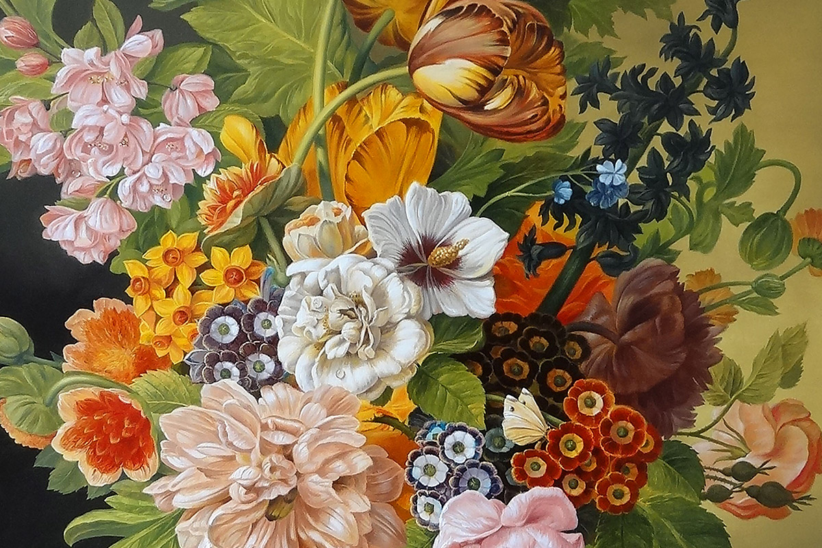 Painting with beautiful flowers