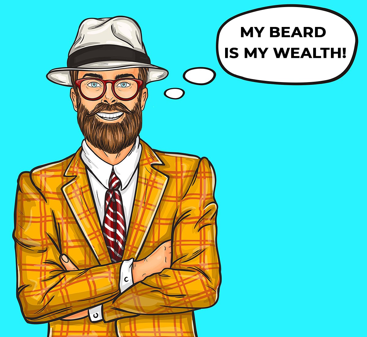 Picture with a smiling man who loves his beard