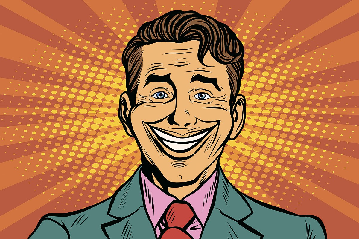 Attractive man smiling cute