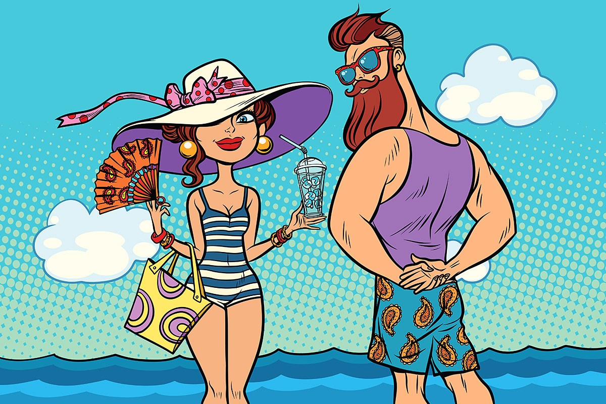 Picture dating man and woman on the beach