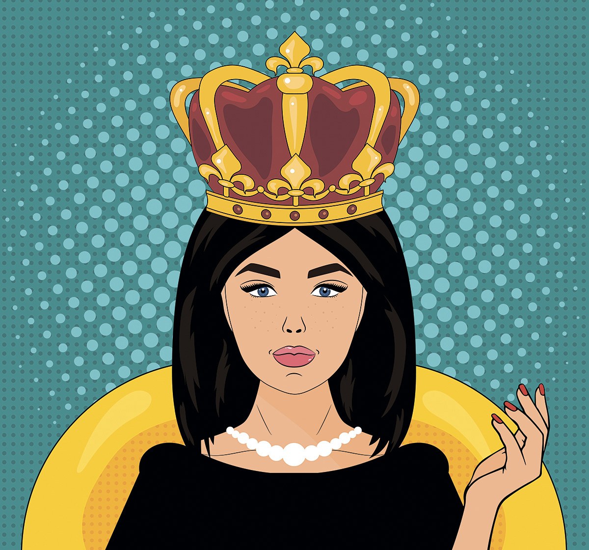 Young girl with a crown on her head