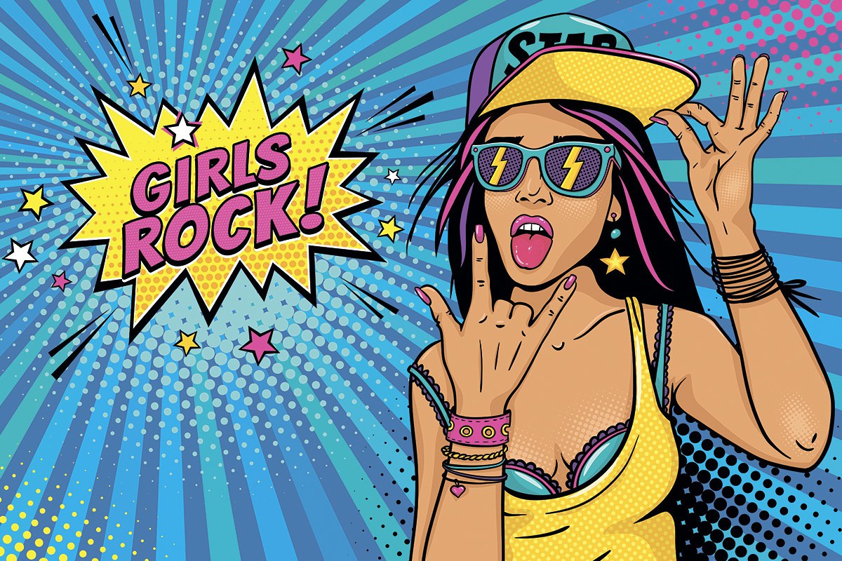 Beautiful Rock lover in a bright cap
