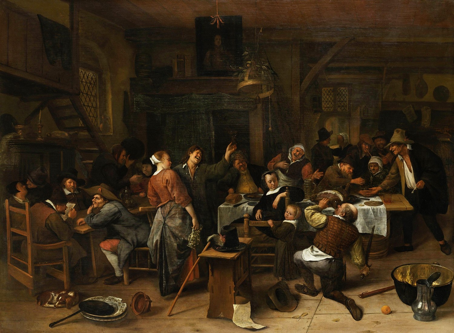 Prince's Day, Painter: Jan Steen, 1660-1679, Amsterdam, Netherlands, Original painting