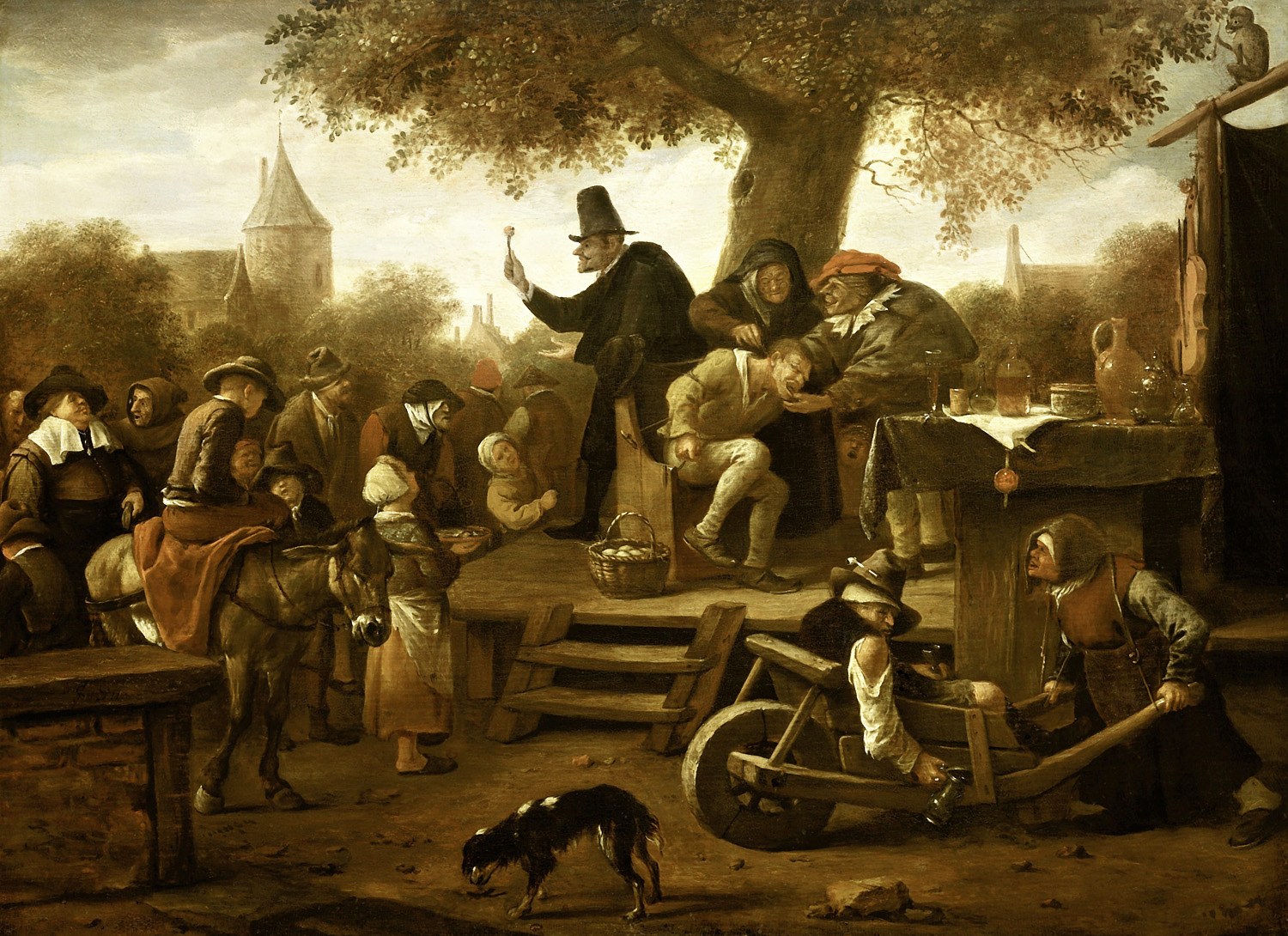 The Quack, Painter: Jan Steen, 1650-1660, Amsterdam, Netherlands, Original painting