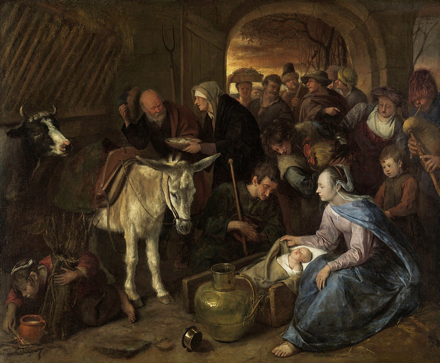 The Adoration of the Shepherds, Painter: Jan Steen, 1660-1679, Amsterdam, Netherlands, Original painting