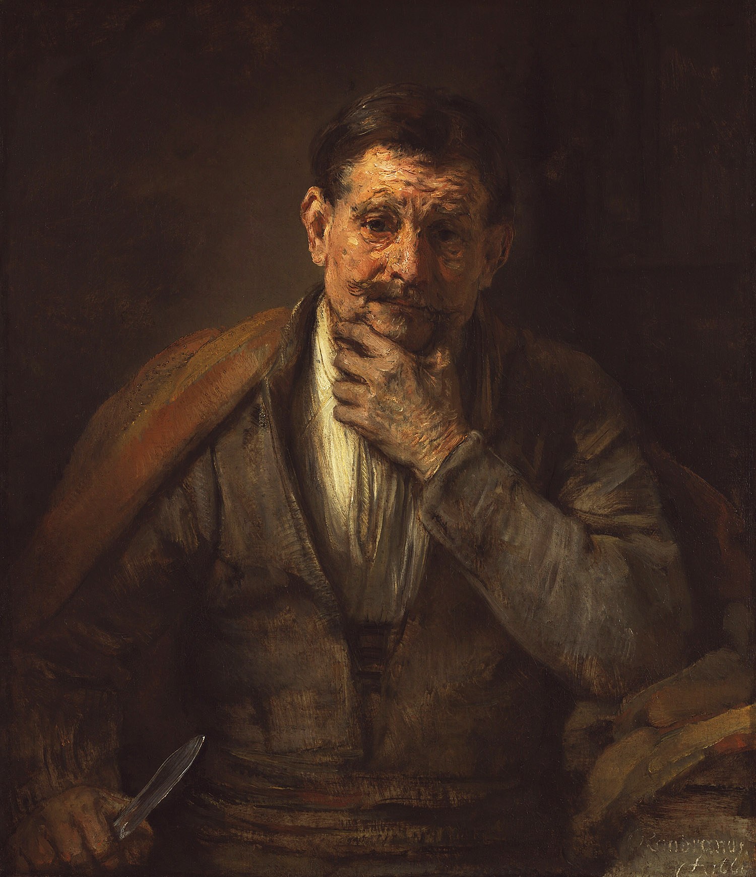 Saint Bartholomew, Painter: Rembrandt van Rijn, 1661, Dutch Painting, Original Painting