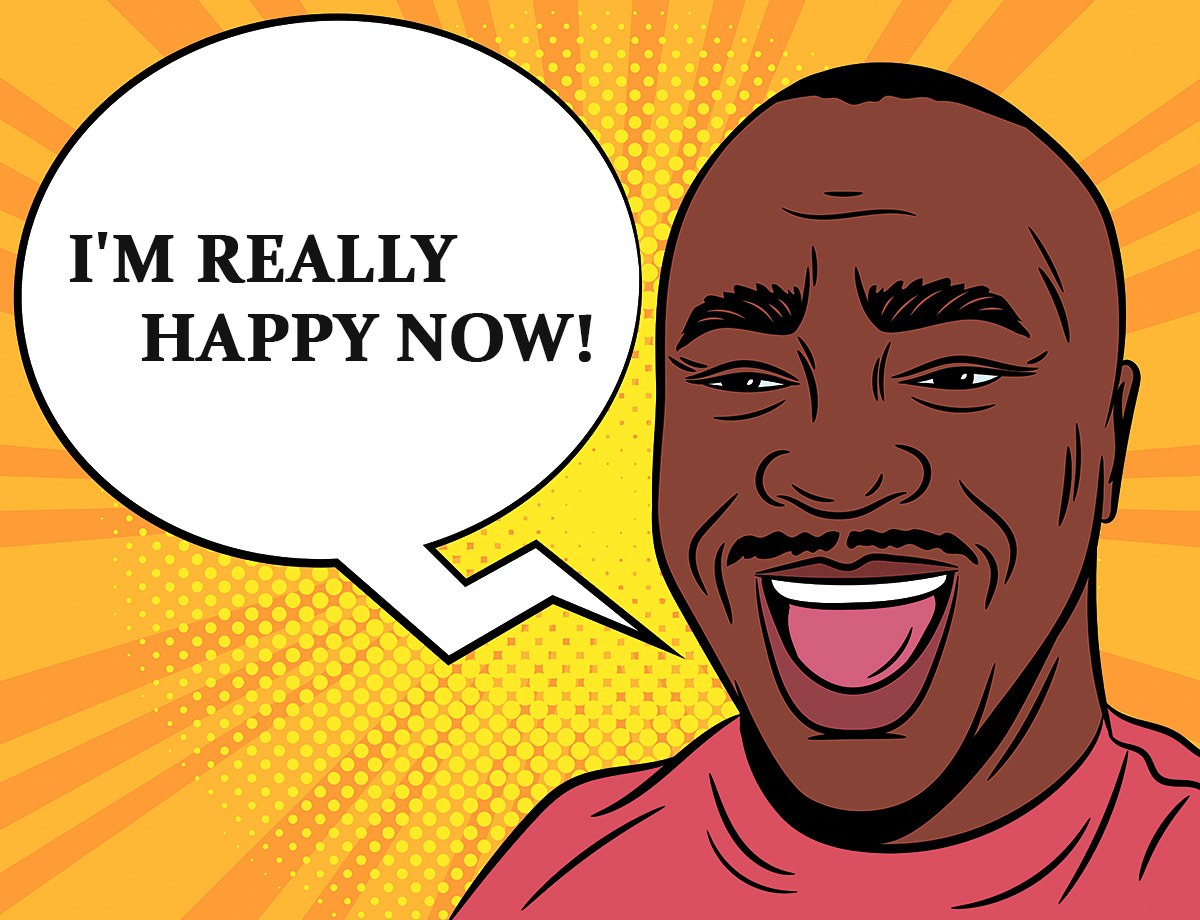 Positive man smiles beautifully