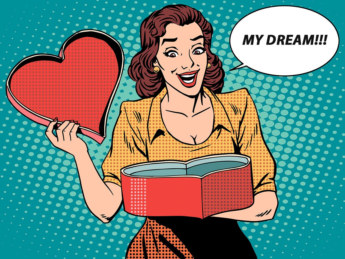 Joyful girl receives her dream gift