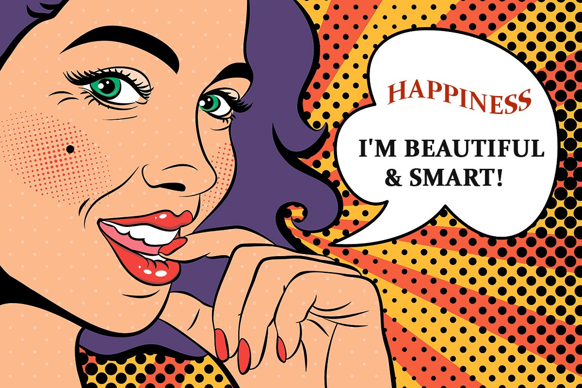 Picture of a happy and smart young woman