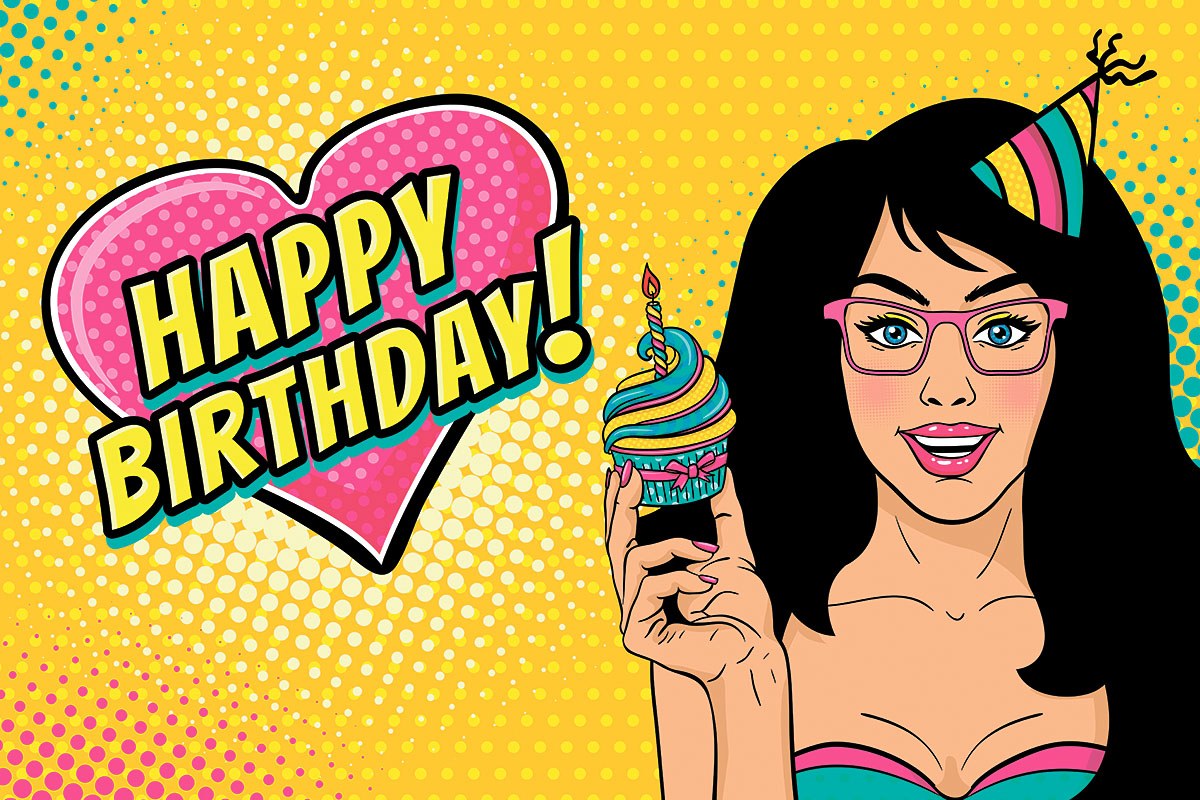 Picture of a beautiful woman on her birthday