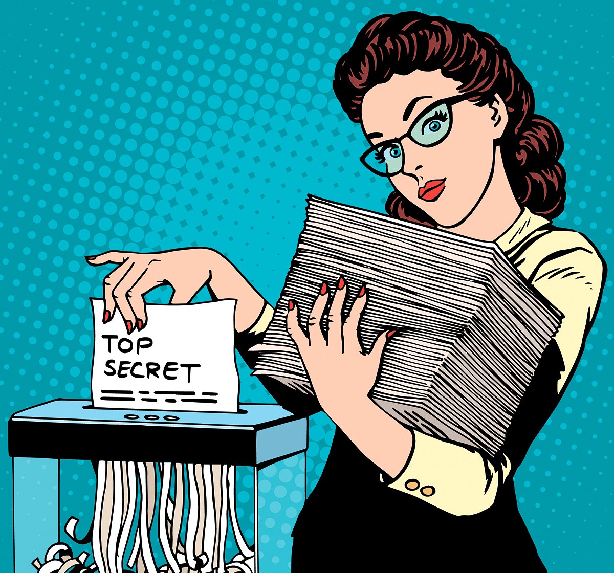 Woman cutting her letters with important secrets