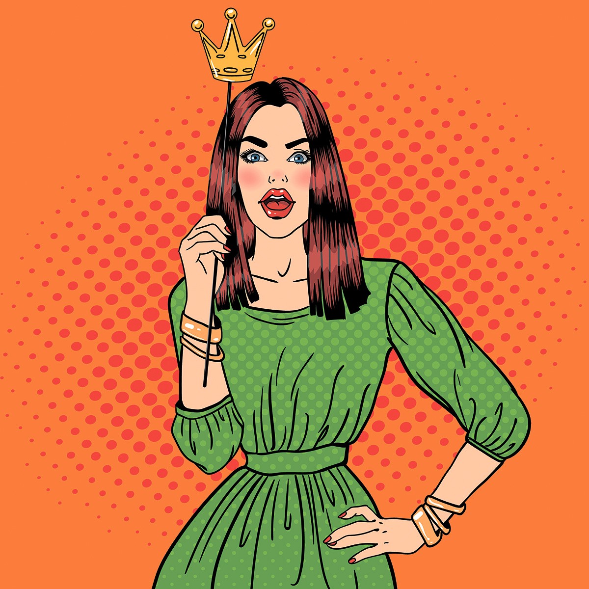 Stunning woman with a crown in her hands
