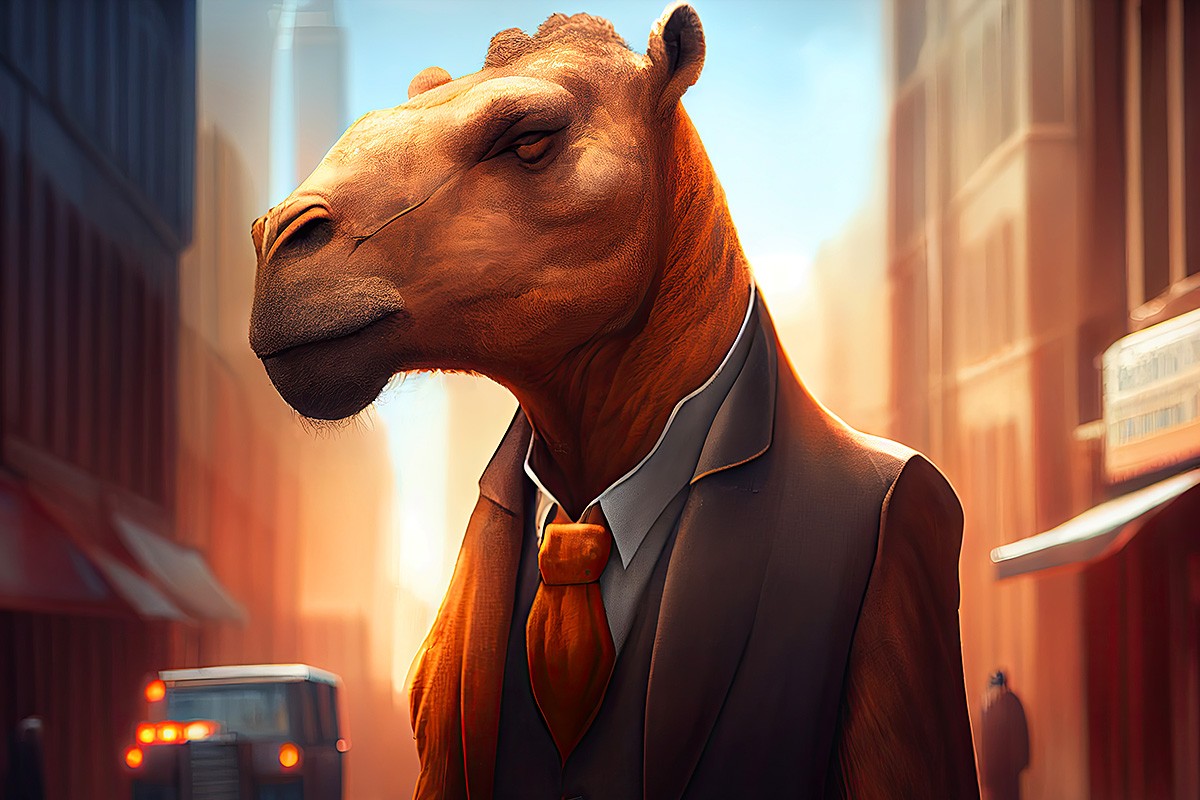Business man with a camel head