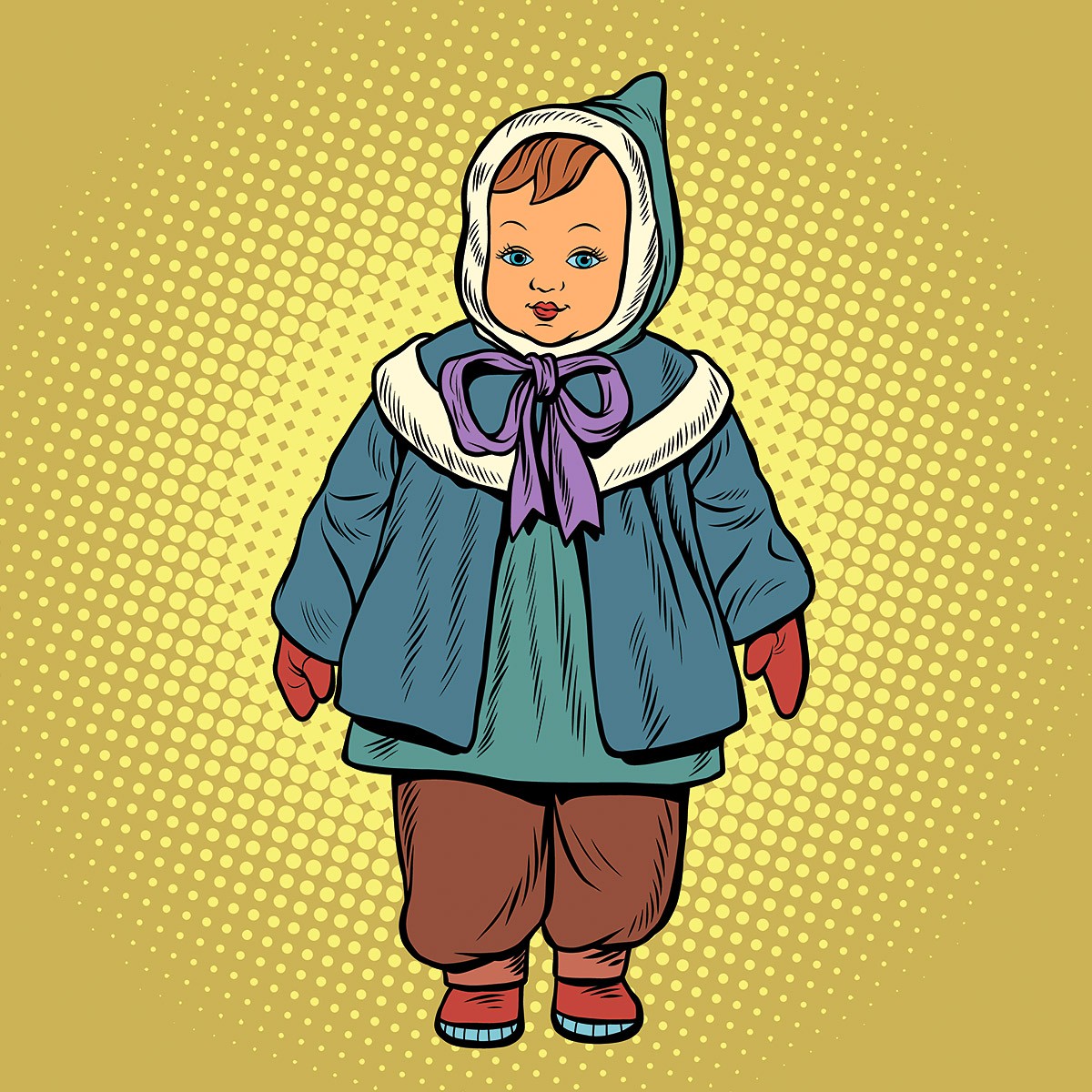 Cute little girl in a beautiful outfit