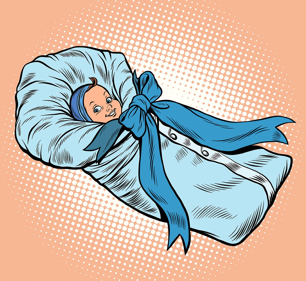 Picture with a smiling newborn
