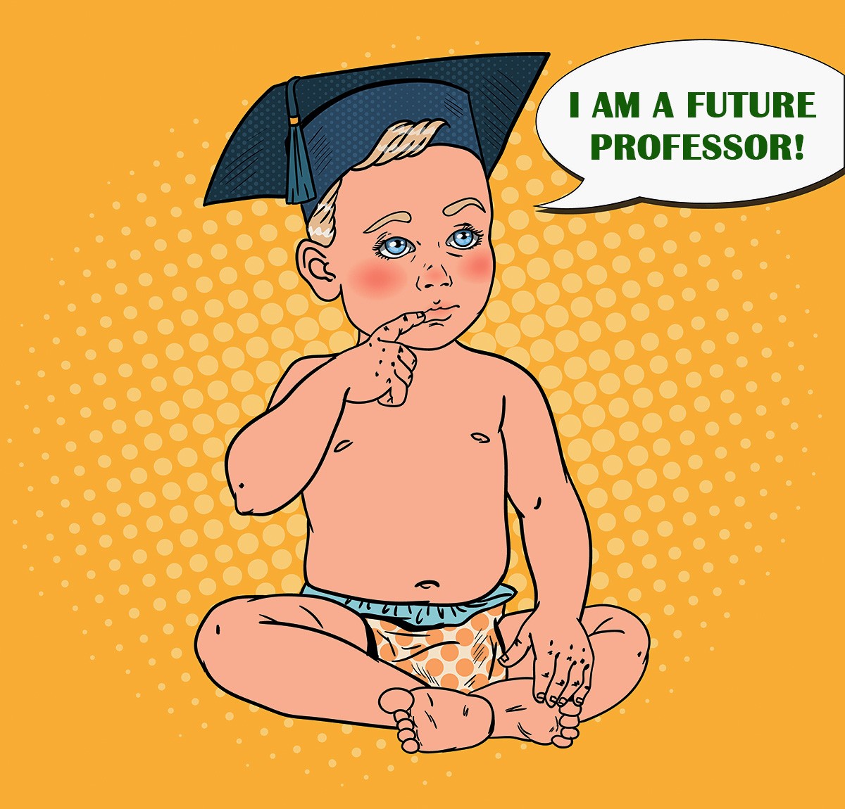 Picture with a child who wants to become a professor